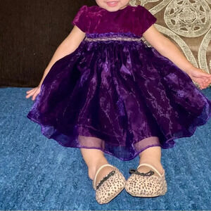 Babygirl purple velvet holiday dress